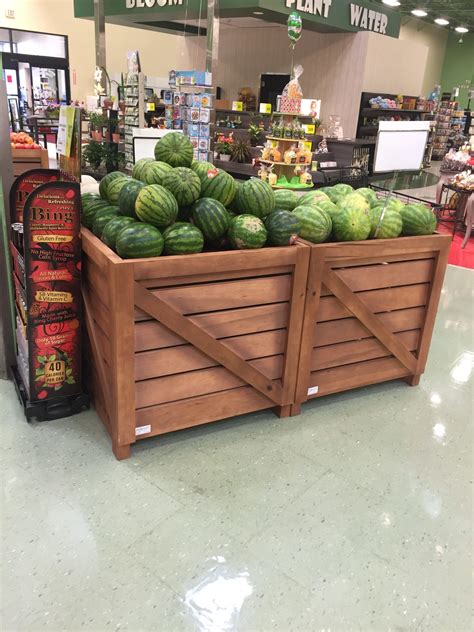 cardboard box with metal handles for farmstand|Produce Displays: Produce Bins, Baskets, & .